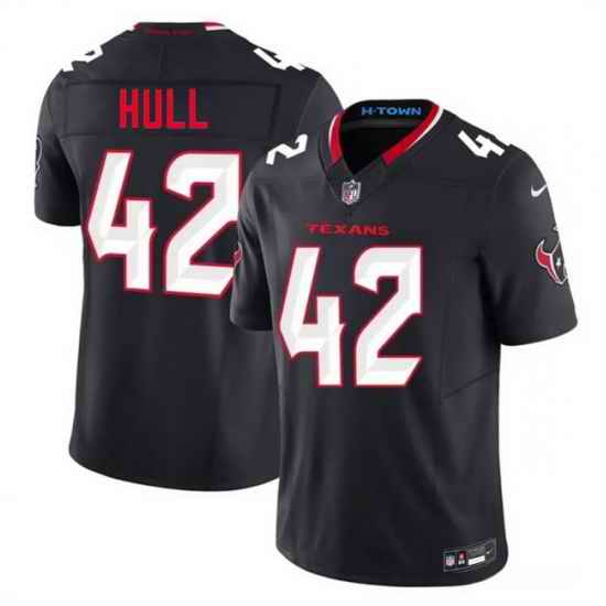 Men Houston Texans  42 Evan Hull Navy 2nd Alternate 2026 F U S E  Vapor Limited Stitched Football Jersey