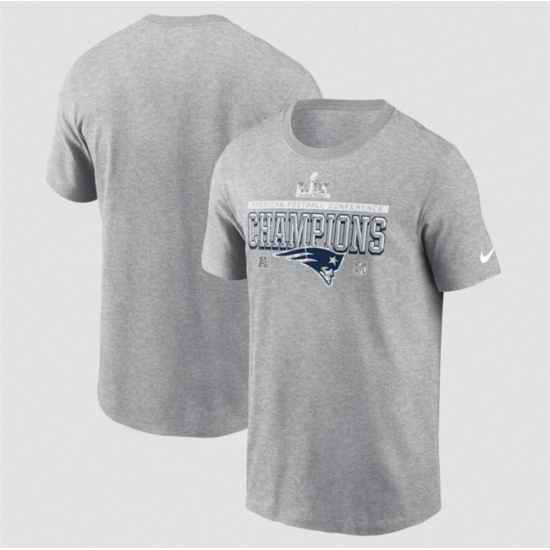 Men New England Patriots Heather Gray 2025 AFC Champions Locker Room Trophy Collection Tall T Shirt
