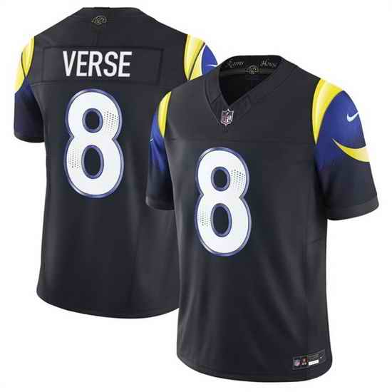 Women Los Angeles Rams 8 Jared Verse Black 2025 F U S E   Rivalries Vapor Limited Stitched Jersey