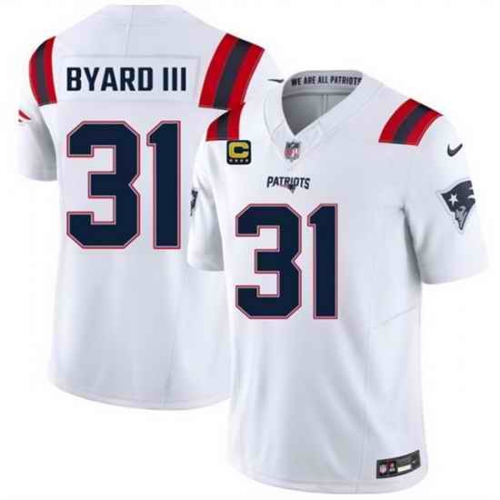 Men New England Patriots 31 Kevin Byard III White 2026 F U S E 4 Star C Pach Vapor Limited Stitched Football Jersey