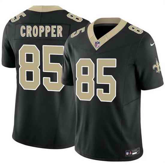 Men New Orleans Saints  85 Jalen Cropper Black 2026 F U S E Vapor Limited Stitched Football Jersey