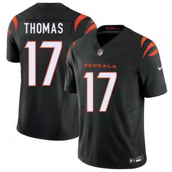Men Cincinnati Bengals  17 Noah Thomas Black 2026 Draft F U S E  Vapor Untouchable Limited Stitched Football Jersey