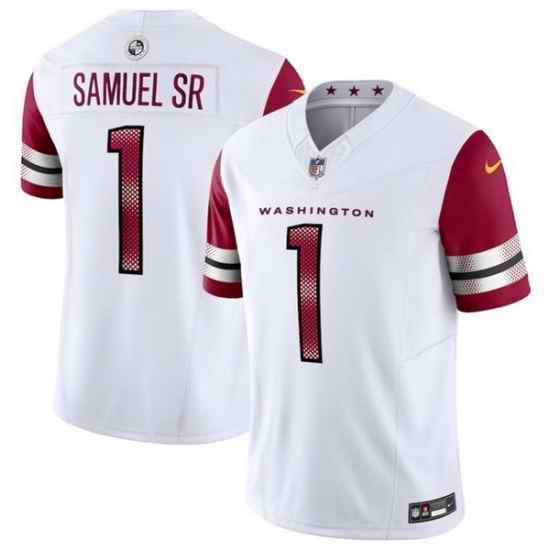 Men Washington Commanders 1 Deebo Samuel Sr White 2025 F U S E Vapor Limited Stitched Football Jersey