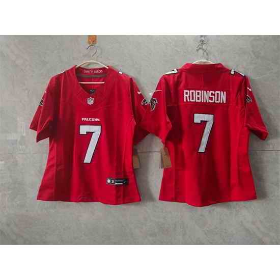 Women Atlanta Falcons  7 Bijan Robinson Red 2026 New F U S E  Stitched Jersey