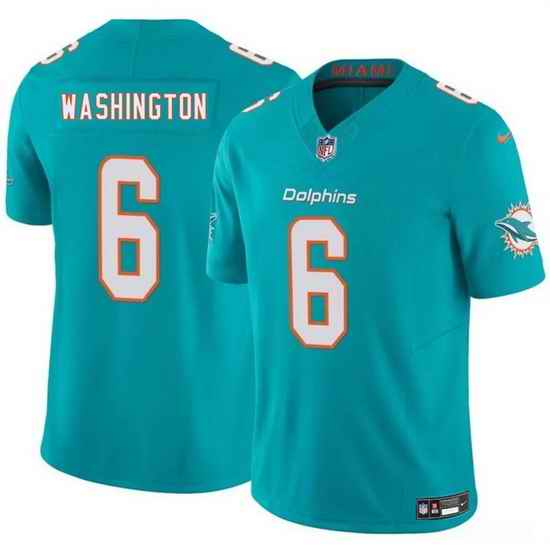 Youth Miami Dolphins 6 Malik Washington Aqua 2025 F U S E  Vapor Limited Stitched Football Jersey