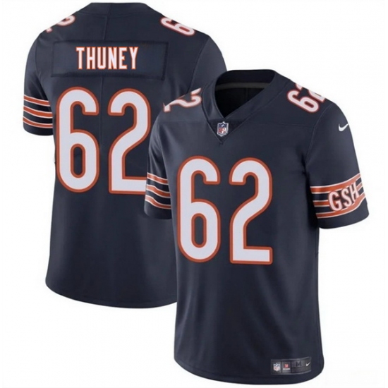 Men Chicago Bears 62 Joe Thuney Navy 2025 Vapor Stitched Football Jersey