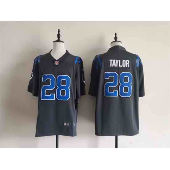 Men Indianapolis Colts 28 Jonathan Taylor Dark Gray 2026 Rivalries Collection Limited Stitched Football Jersey
