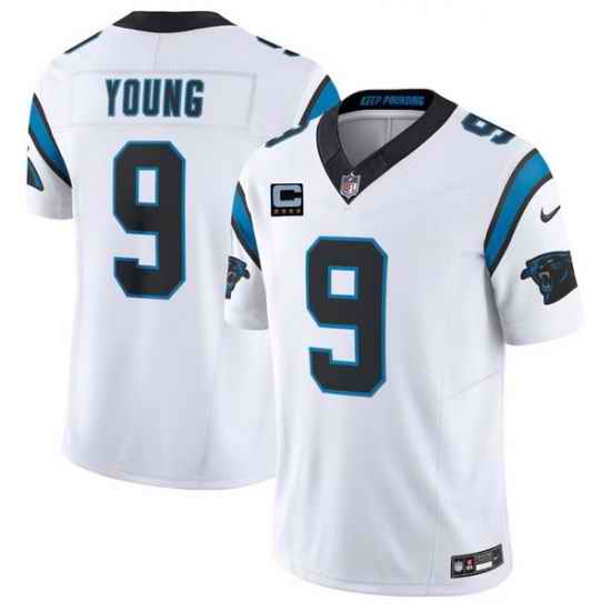 Men Carolina Panthers 9 Bryce Young White 2026 F U S E 4 Star C Patch Vapor Limited Stitched Football Jersey