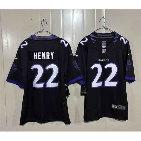 Men Baltimore Ravens  22 Derrick Henry Black 2026 Alternate Vapor Stitched Limited Football Jersey