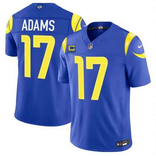 Men Los Angeles Rams 17 Davante Adams Royal 2026 F U S E 4 Star C Patch Vapor Limited Stitched Football Jersey