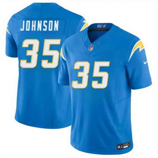 Men Los Angeles Chargers  35 Amar Johnson Blue 2026 F U S E  Vapor Limited Stitched Football Jersey