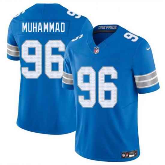 Men Detroit Lions 96 Al Quadin Muhammad Blue 2025 F U S E  Vapor Limited Stitched Jersey
