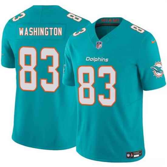 Youth Miami Dolphins 83 Tahj Washington Aqua 2025 F U S E  Vapor Limited Stitched Football Jersey