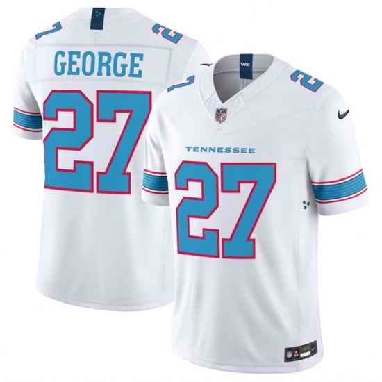 Men Tennessee Titans  27 Eddie George White 2026 F U S E  Vapor Limited Stitched Football Jersey