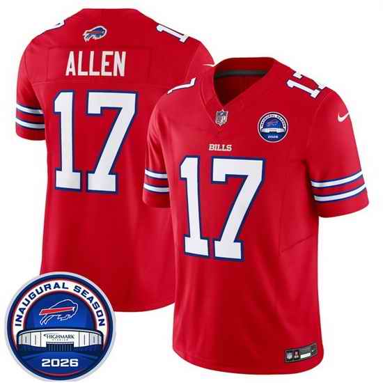 Men Buffalo Bills  17 Josh Allen Red F U S E  2026 Inaugural Season at Highmark Stadium Stitched Football Jersey