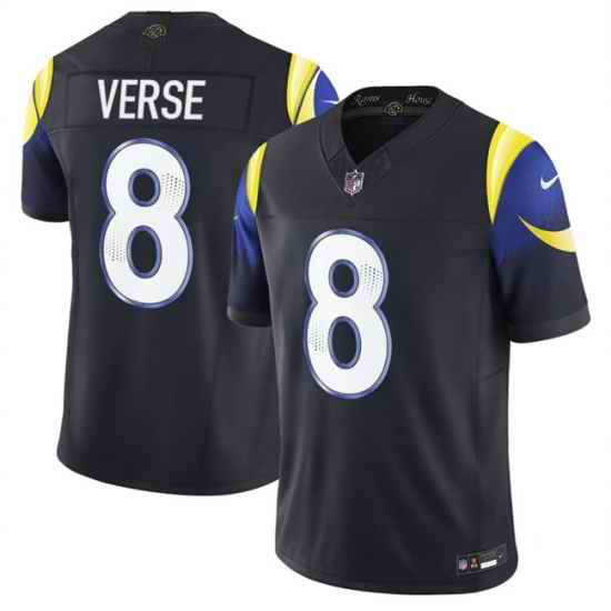 Women Los Angeles Rams 8 Jared Verse Black 2025 F U S E   Rivalries Vapor Limited Stitched Jersey