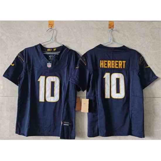 Women Los Angeles Chargers 10 Justin Herbert Navy 2025 F U S E  Alternate Vapor Limited Stitched Football Jersey