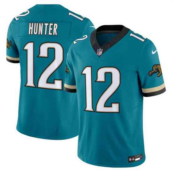 Youth Jacksonville Jaguars 12 Travis Hunter Teal 2025 Draft F U S E  Prowler Throwback Vapor Limited Stitched Football Jersey