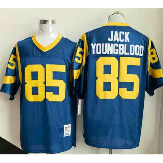 Men Los Angeles Rams 85 Jack Youngblood Royal Throwback Stitched Football Jersey