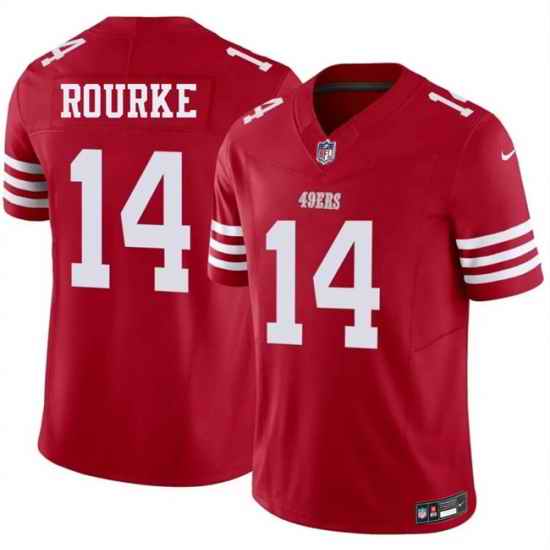 Men San Francisco 49ers  14 Kurtis Rourke Red 2026 F U S E  Vapor Untouchable Limited Stitched Football Jersey