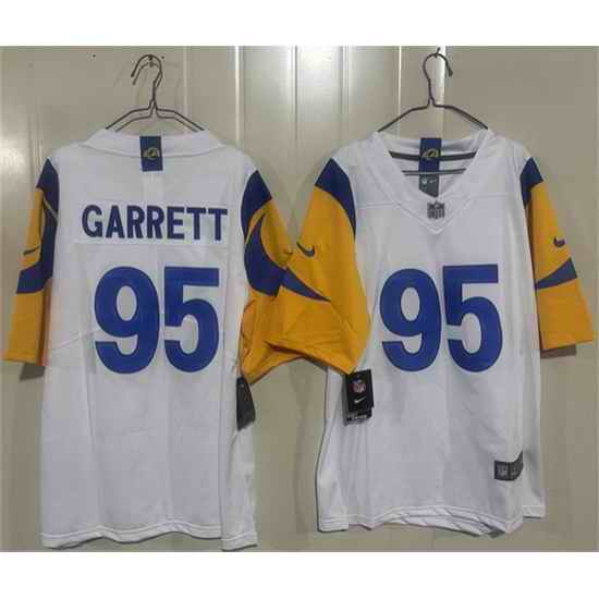 Men Los Angeles Rams  95 Myles Garrett White 2026 Vapor Limited Stitched Football Jersey