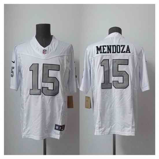 Men Las Vegas Raiders  15 Fernando Mendoza White 2026 F US E  Draft Color Rush Vapor Untouchable Limited Stitched Football Jersey