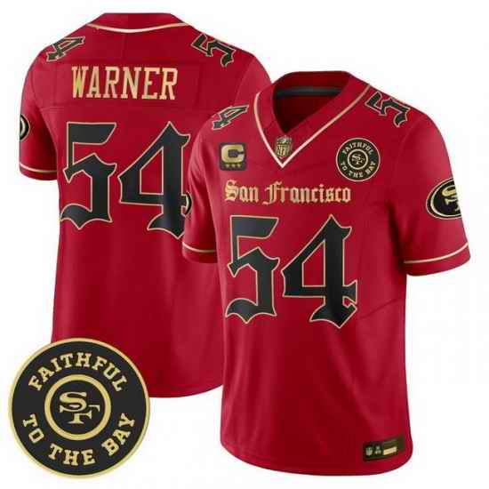 Men San Francisco 49ers 54 Fred Warner Gothic Edition Red Black Vapor Limited Jersey