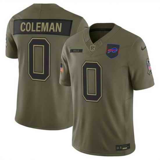 Men Buffalo Bills 0 Keon Coleman Olive 2025 F U S E  Salute to Service Limited Stitched Football Jersey