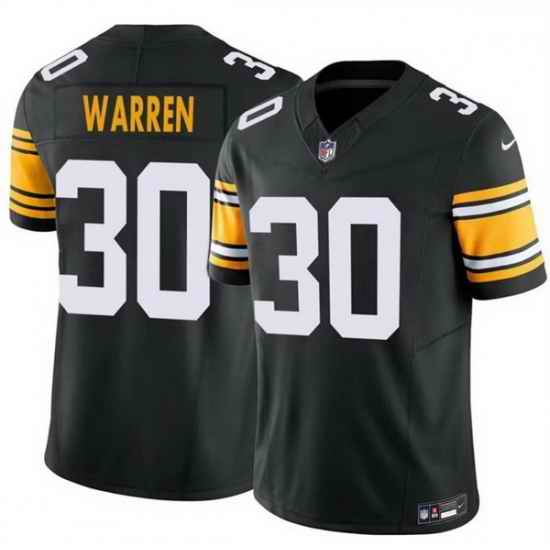 Men Pittsburgh Steelers 30 Jaylen Warren Black 2025 F U S E  Alternate Vapor Untouchable Limited Stitched Jersey
