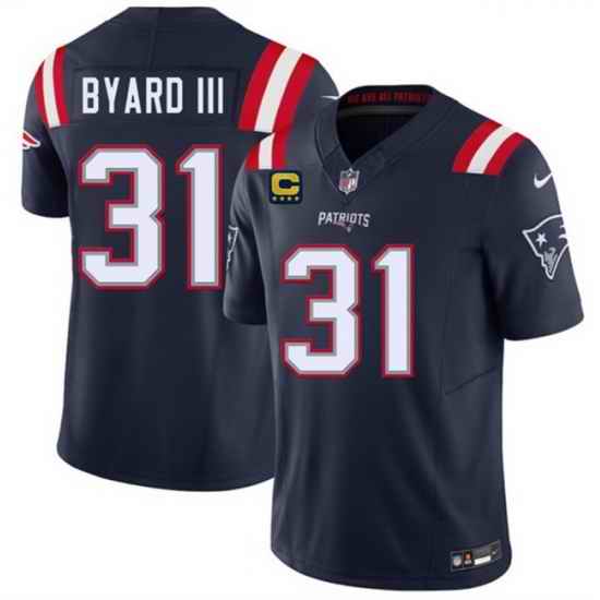 Men New England Patriots 31 Kevin Byard III Navy 2026 F U S E 4 Star C Pach Vapor Limited Stitched Football Jersey