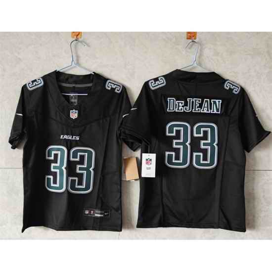 Women Philadelphia Eagles 33 Cooper DeJean Black F U S E  Vapor Untouchable Limited Stitched Football Jersey