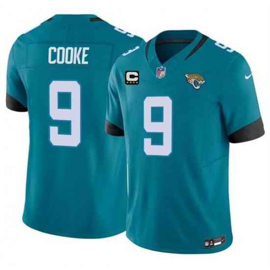 Men Jacksonville Jaguars 9 Logan Cooke Teal 2026 F U S E 4 Star C Patch Vapor Limited Stitched Football Jersey