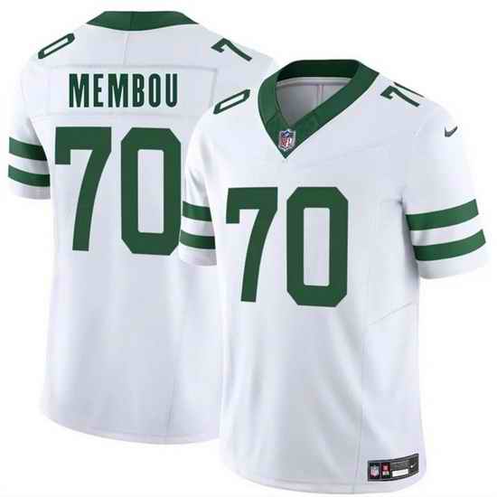 Men New York Jets 70 Armand Membou White 2025 Draft F U S E  Vapor Untouchable Limited Stitched Jersey
