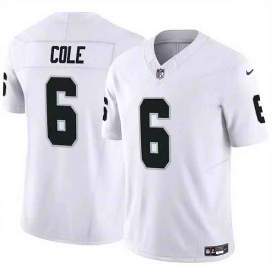 Men Las Vegas Raiders 6 A J  Cole White 2025 F U S E  Vapor Untouchable Limited Stitched Football Jersey