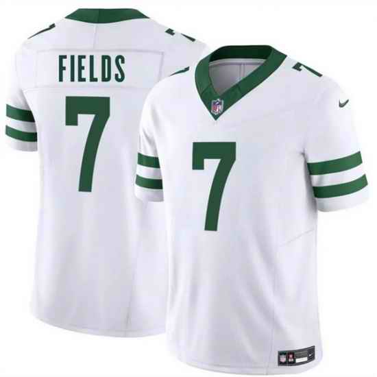 Youth New York Jets 7 Justin Fields White Classic Alternate Vapor F U S E  Limited Stitched Football Jersey