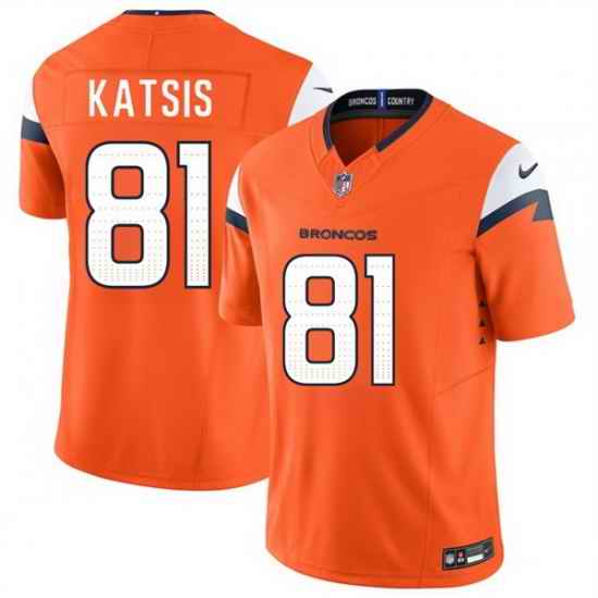 Men Denver Broncos  81 Kolbe Katsis Orange 2026 Draft F U S E  Vapor Limited Stitched Football Jersey