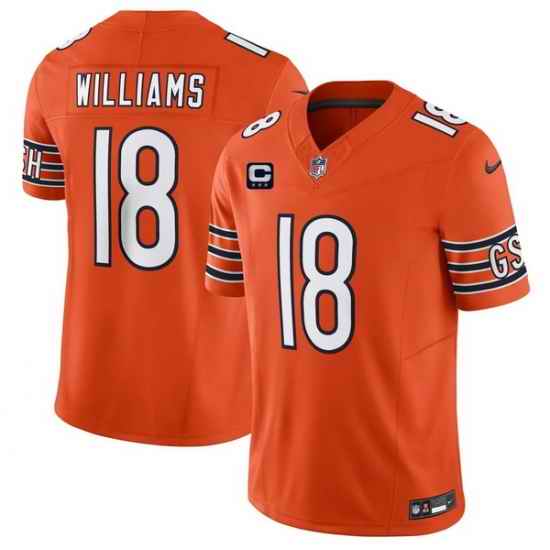 Men Chicago Bears  18 Caleb Williams Orange 2026 F U S E  With 3 star C Patch Vapor Untouchable Limited Stitched Football Jersey