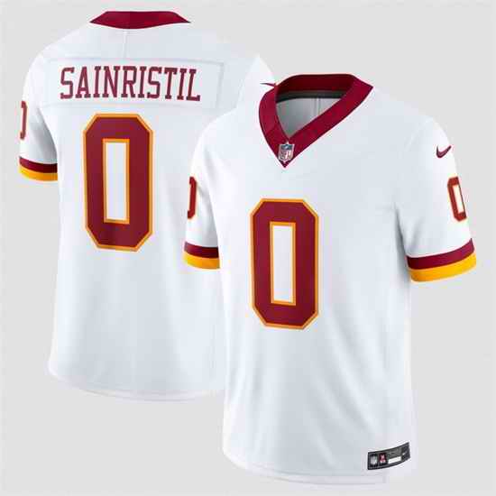 Men Washington Commanders  0 Mike Sainristil White 2026 F U S E  Vapor Limited Stitched Football Jersey
