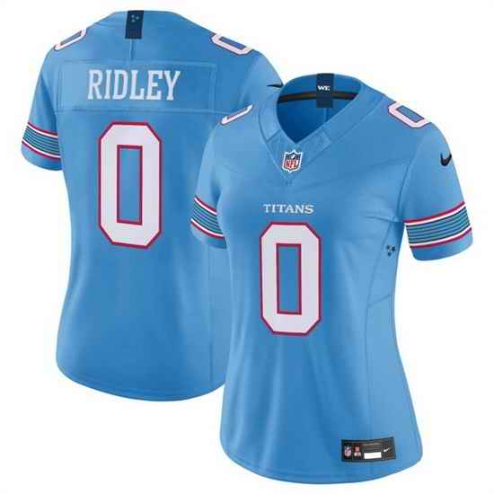 Women Tennessee Titans 0 Calvin Ridley Light Blue 2026 F U S E Vapor Limited Stitched Football Jersey