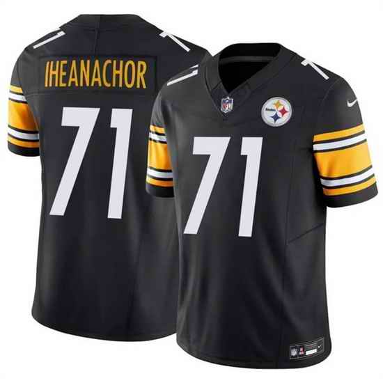 Men Pittsburgh Steelers  71 Max Iheanachor Black 2026 Draft F U S E  Vapor Limited Stitched Football Jersey