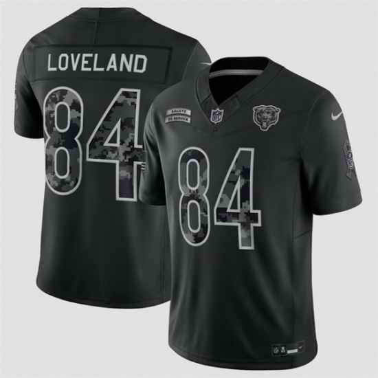 Men Chicago Bears  84 Colston Loveland Black F U S E  2026 Salute to Service Limited Stitched Football Jersey