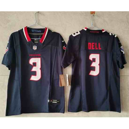 Women Houston Texans 3 Tank Dell Navy F U S E Vapor Stitched Football Jersey