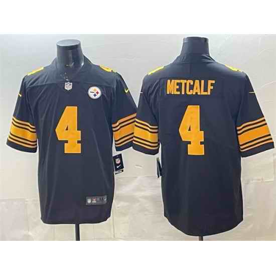 Men Pisttburgn Steelers 4 DK Metcalf Black Color Rush Vapor Untouchable Limited Stitched Football Jersey