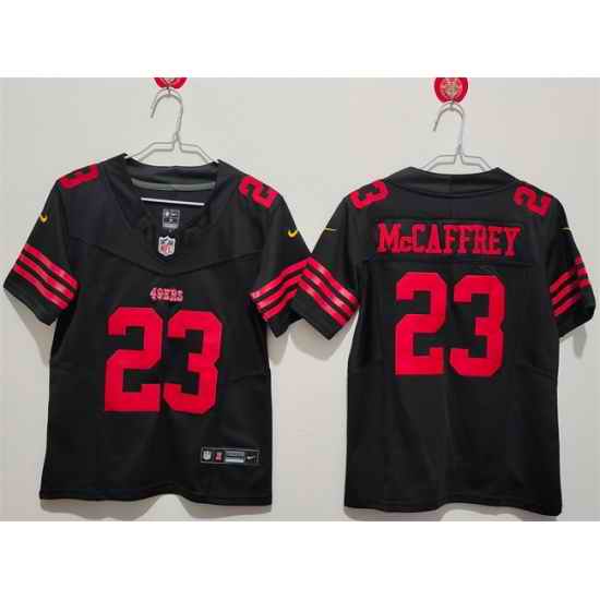 Women San Francisco 49ers 23 Christian McCaffrey Black F U S E Vapor Untouchable Stitched Jersey