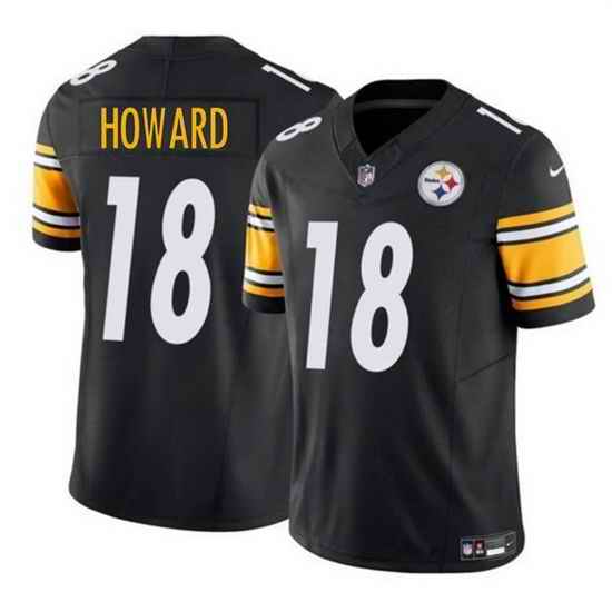 Men Pittsburgh Steelers 18 Will Howard Black 2025 Draft F U S E  Vapor Limited Stitched Football Jersey