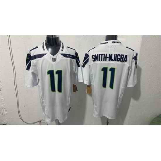 Men Seattle Seahawks 11 Jaxon Smith Njigba White 2026 F U S E Vapor Untouchable Limited Stitched Football Jersey