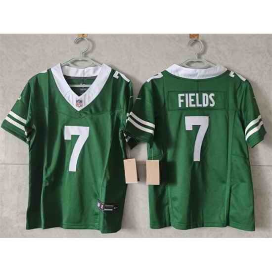 Women New York Jets 7 Justin Fields Green F U S E  Vapor Stitched Jersey