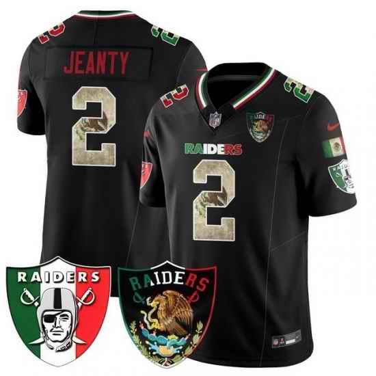Men Las Vegas Raiders 2 Ashton Jeanty Black Mexico Vapor Limited Stitched Football Jersey