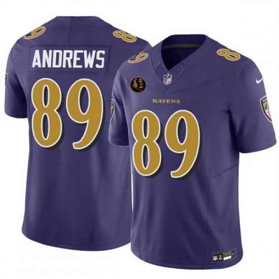 Men Baltimore Ravens 89 Mark Andrews Purple 2025 F U S E  With John Madden Patch Limited Football Jersey