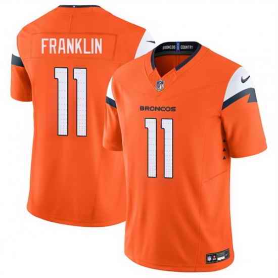 Men Denver Broncos 11 Troy Franklin Orange 2025 F U S E  Vapor Limited Stitched Football Jersey
